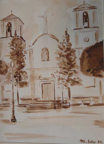 Iglesia de Almoradí-4 Watercolour Paper Others