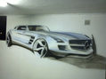 Mercedes CLK mural en garaje