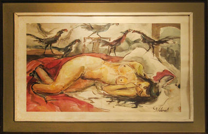 Desnudo con gallos