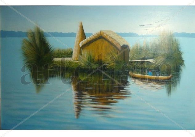 ISLA DE LOS UROS Oil Canvas Landscaping