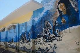 Detalle mural "El viaje de la muerte"