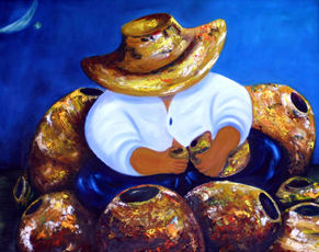 PANCHO Mixed media Canvas Figure Painting