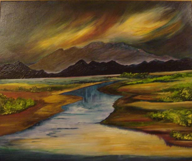 El río Acrylic Canvas Landscaping