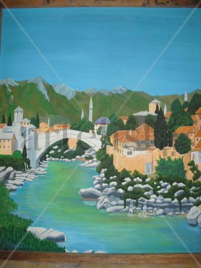 puente, yugoslavia Oil Canvas Landscaping