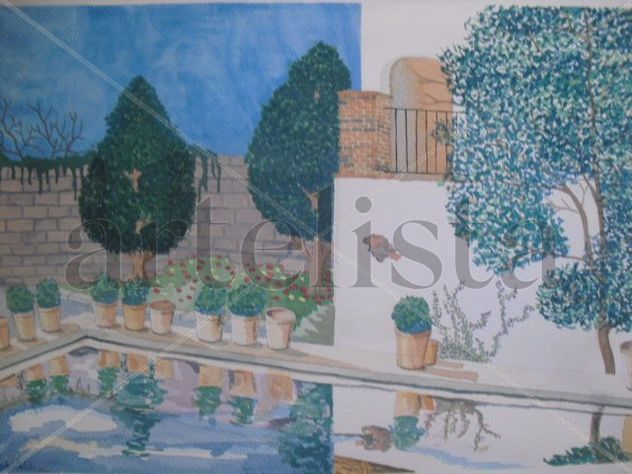 huerto y piscina