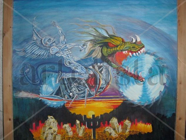 armagedon... portada de judas priest Oil Canvas Landscaping