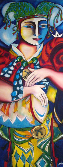 Arlequin 1 Oil Canvas Figure Painting