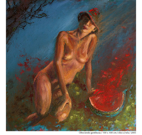 Ofreciendo gentilezas Oil Canvas Nude Paintings