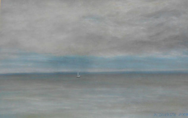 Horizonte silencioso Pastel Paper Marine Painting