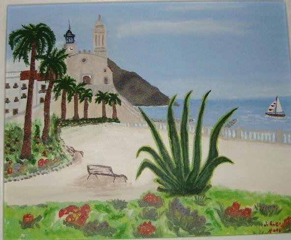 la punta de sitges Acrylic Canvas Landscaping