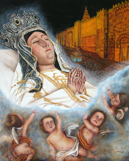 Tránsito de la Virgen Oil Canvas Figure Painting