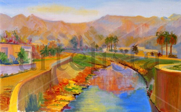 Río segura con la sierra, Orihuela (Murcia) Oil Canvas Landscaping