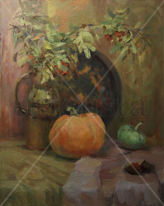 Un bodegon otoñal con la calabaza