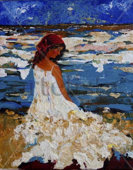 Mrs Wave Acrylic Canvas Figure Painting