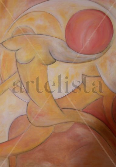 Dos mujeres bailando en la playa 3 Acrylic Canvas Others