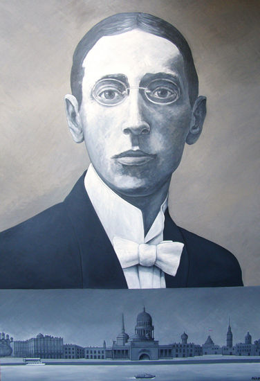 Igor Strawinsky Oil Canvas Portrait