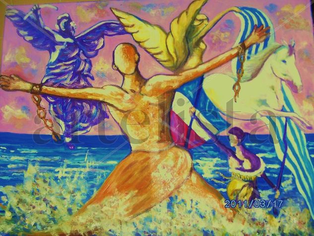 ALEGORIA DEL BICENTENARIO Oil Canvas Figure Painting