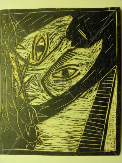 CRISTO (serie woodcut #3) Woodcut