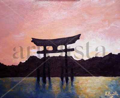 Miyajima Acrylic Canvas Marine Painting