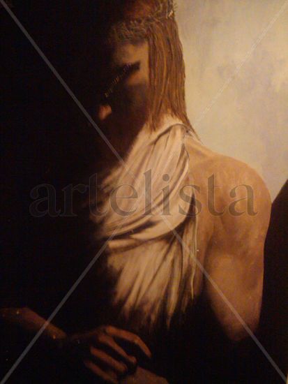 CRISTO Oil Panel Figure Painting