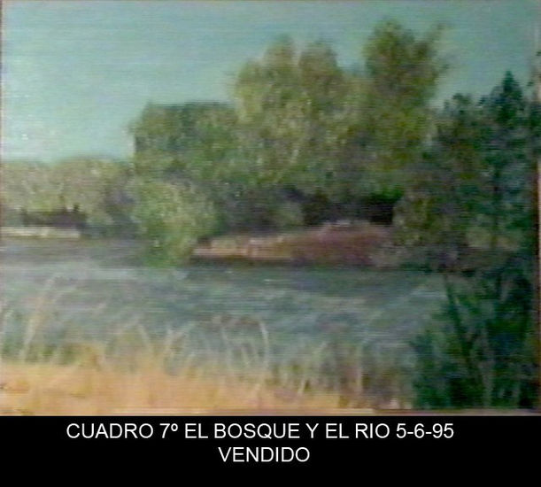 el bosque y el rio Oil Canvas Landscaping