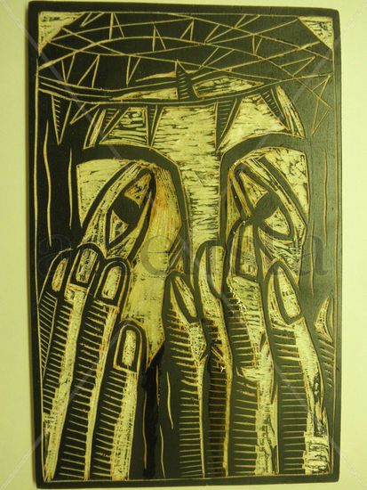 CRISTO (serie woodcut #4) Woodcut