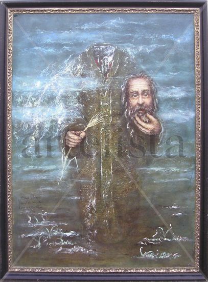 San Vitores del Trigo Oil Panel Figure Painting