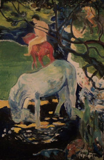 White horse Acrylic Canvas Nude Paintings