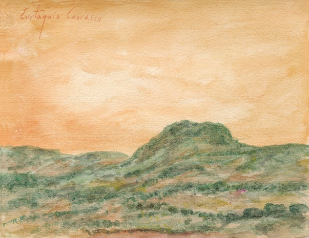 El monte de Baxnic Acuarela Papel Paisaje