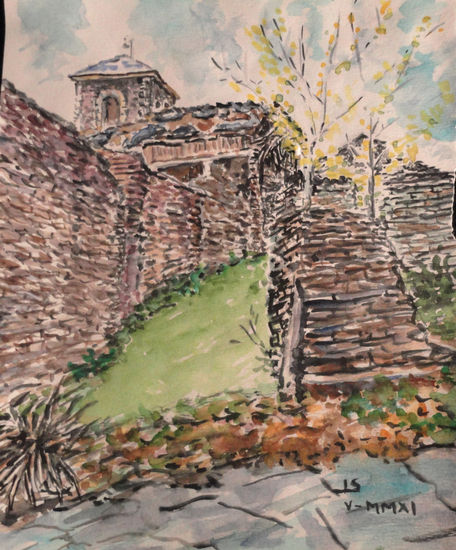 aquel pueblito triste Watercolour Paper Landscaping