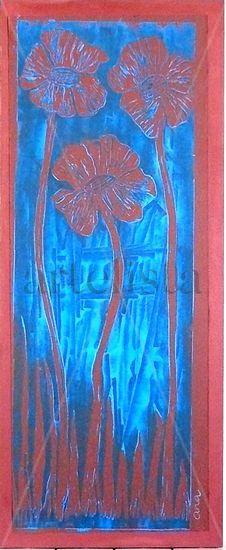 flores grandes 1 Linograbado