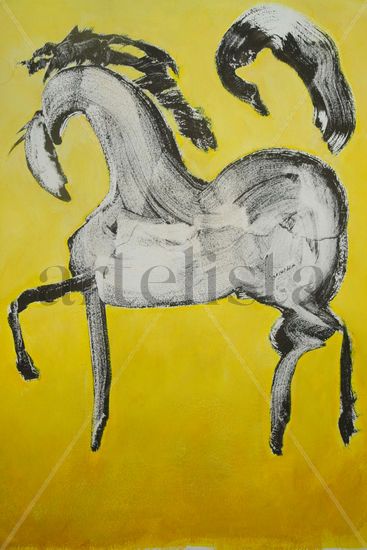 Caballos de agua Oil Canvas Animals