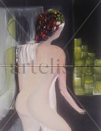 Reflejo de noche Óleo Lienzo Desnudos