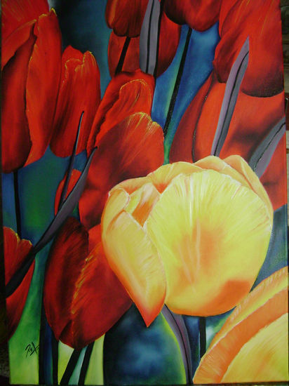 tulipanes Oil Canvas Floral Painting