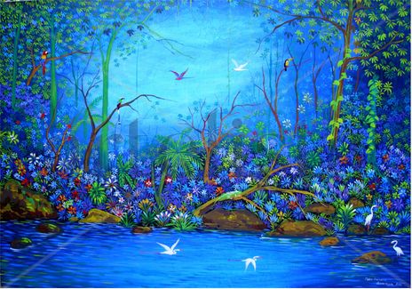 Paisaje azul