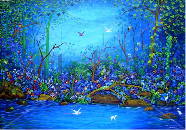 paisaje azul