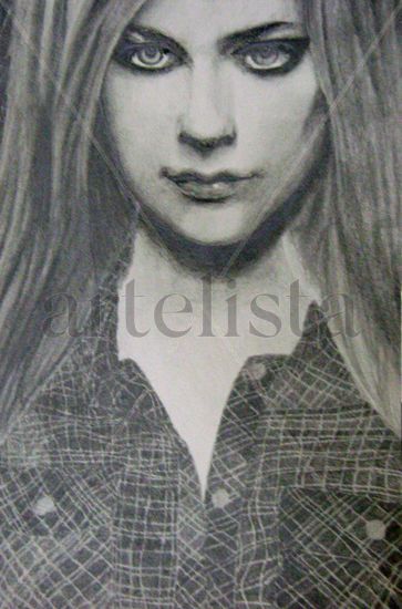 Retrato Avril Lavigne Charcoal