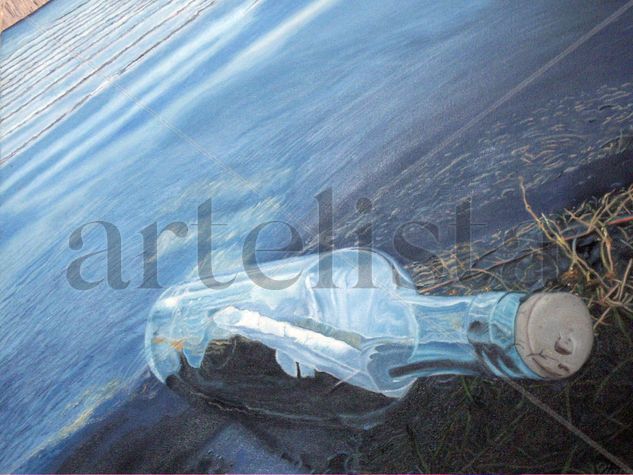 Message in a bottle Oil Canvas Figure Painting