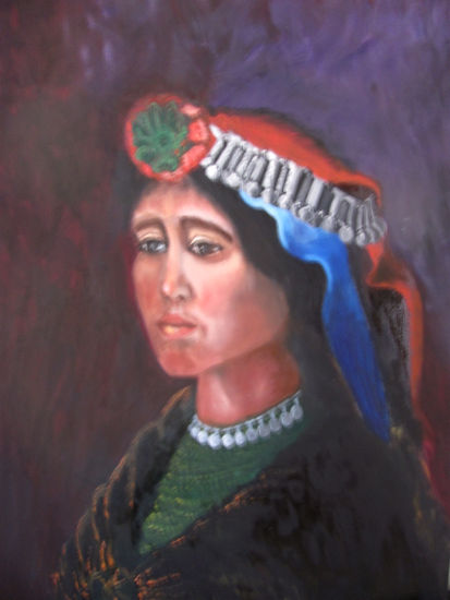 mujer,mapuche,india Oil Canvas Figure Painting