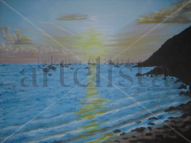 el atardecer Oil Canvas Landscaping