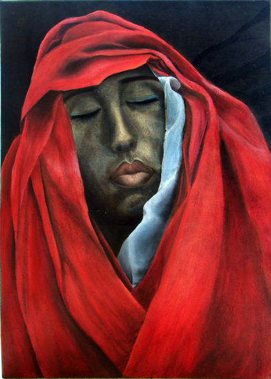 Meditación Oil Canvas Portrait