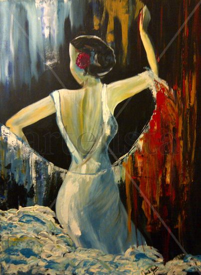 Bailaora flamenca Acrylic Canvas Portrait