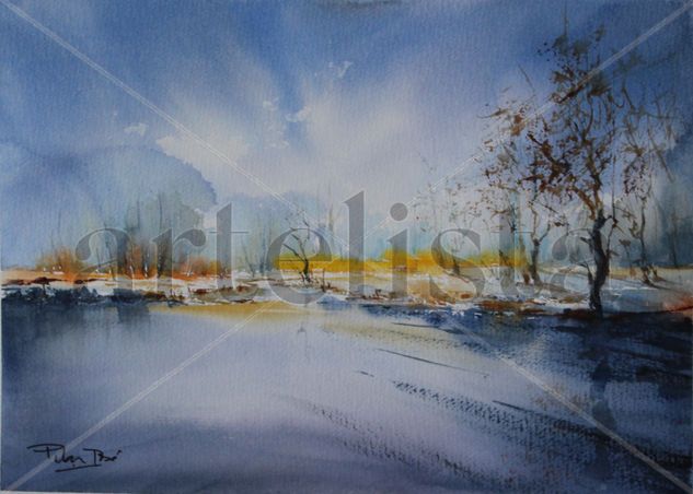 paisaje nevado 1 Watercolour Paper Landscaping