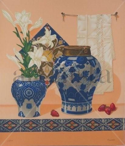 Talavera y azucenas Serigrafía