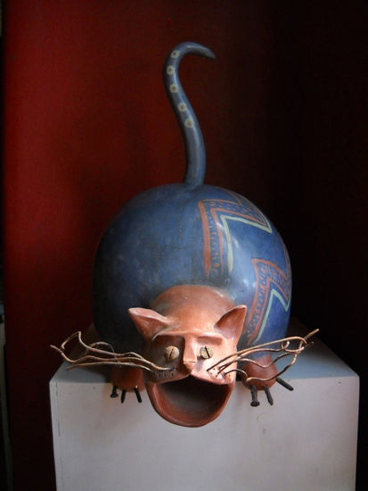 Gato azul Cerámica Figurativa