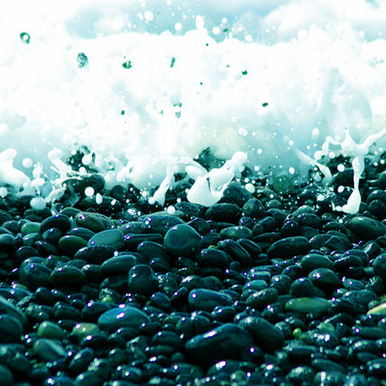 Pebbles and surf
