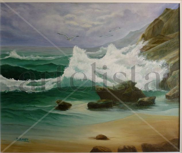 La fuerza del mar Oil Canvas Marine Painting