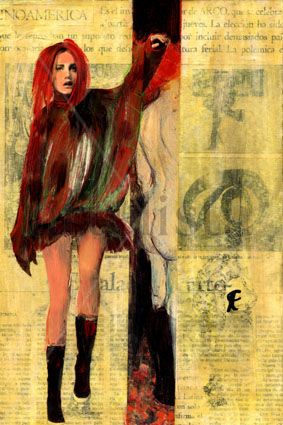 9-Muros de Arte x Cris Acqua Mixed media Paper Figure Painting