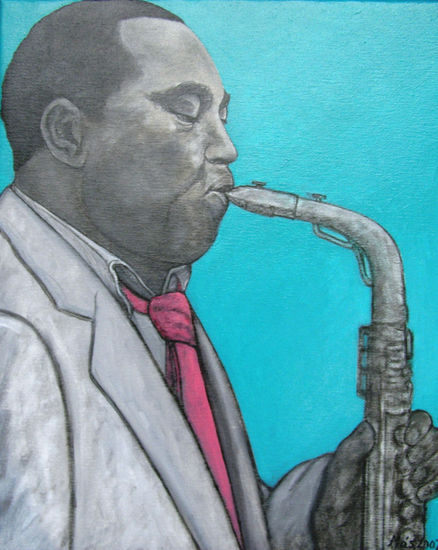 Charlie 'Bird' Parker Oil Canvas Portrait