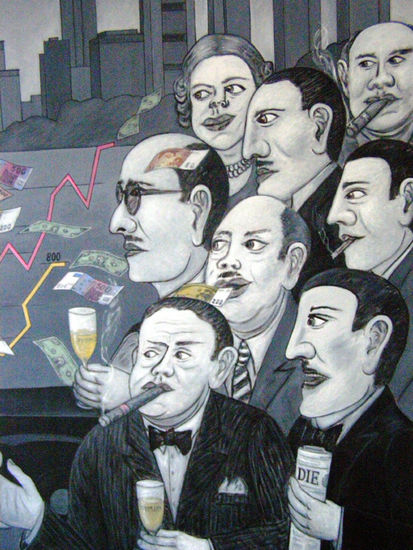 La Ávidez  de los Poderosos Oil Canvas Figure Painting